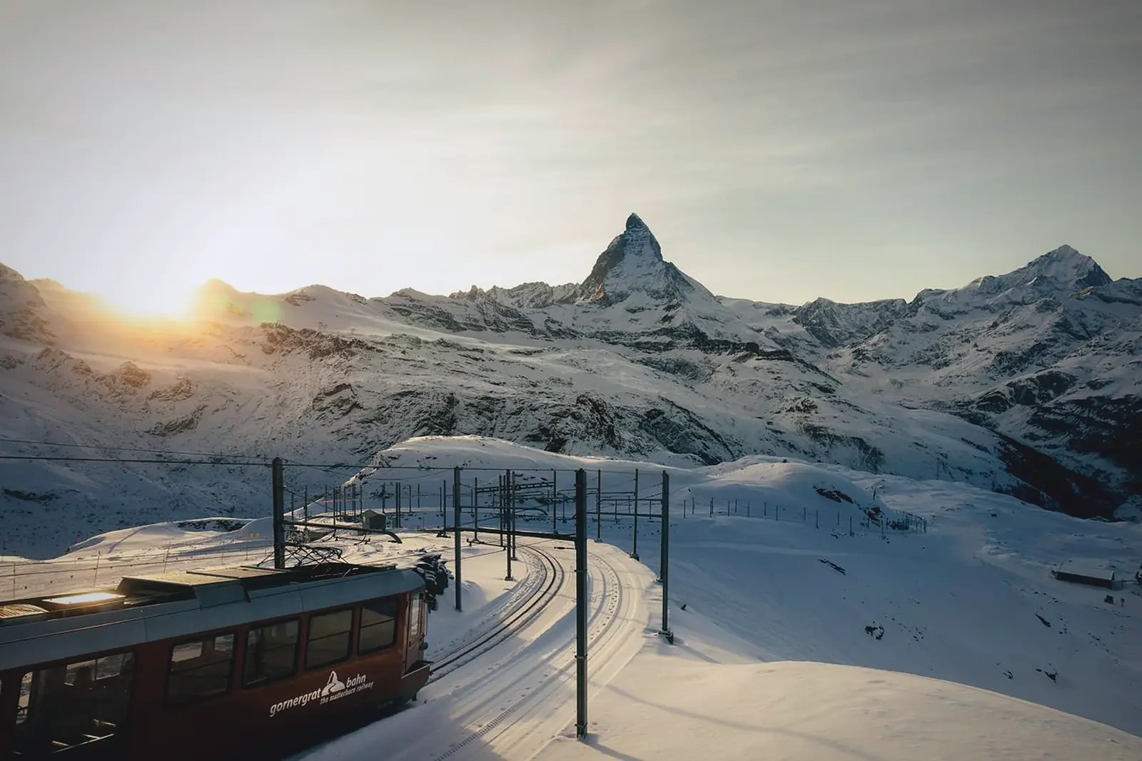 The Gornergrat railway above Zermatt